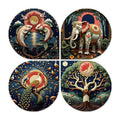Artvibes Modern Art Wild Life Decorative MDF Wooden Wall Art for Home | Room Decoration | Handcrafted Art | Wall Sculpture | Wall Illustrations | Handcrafted Art | Gift Items (WH_8427N), Set of 4