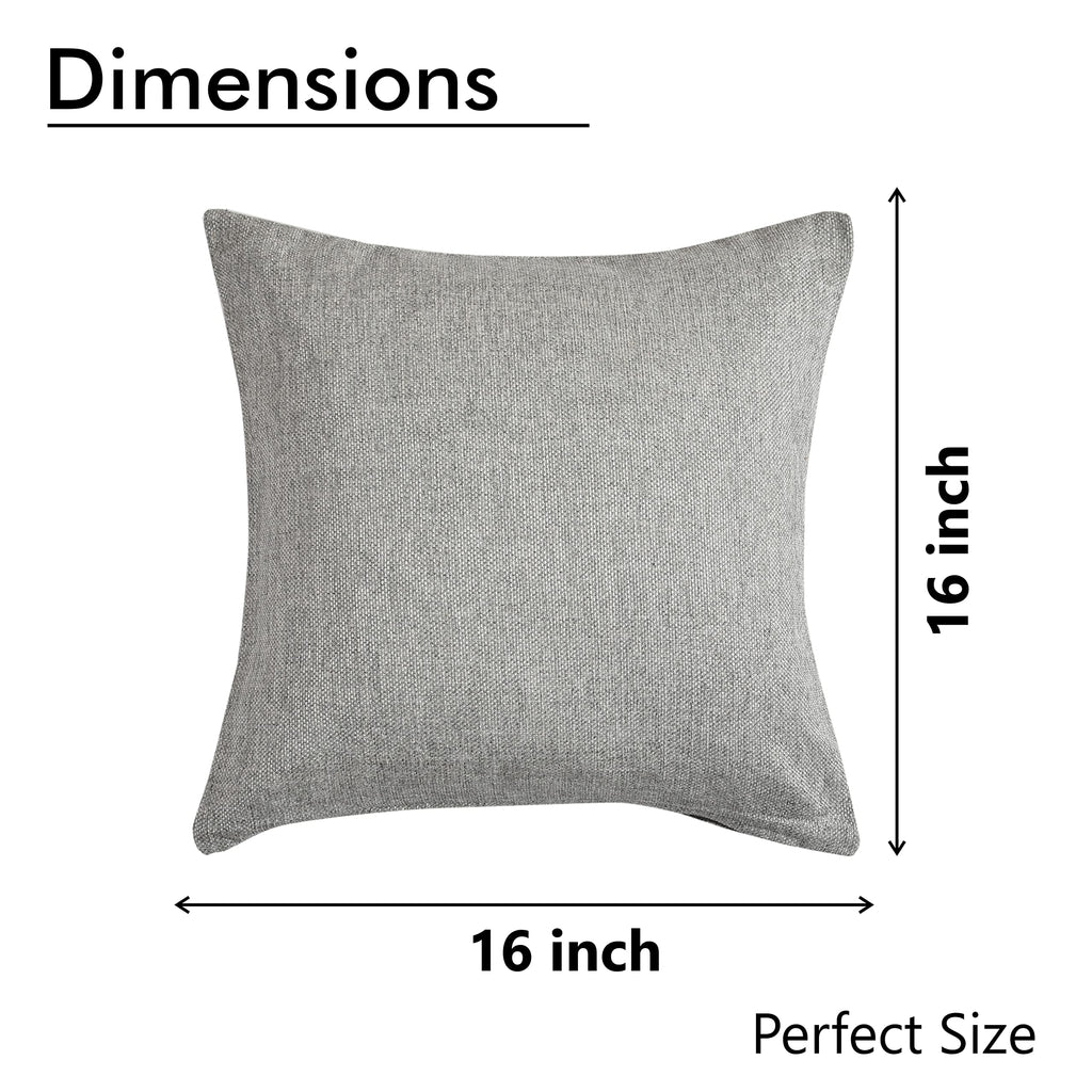 Yellow Weaves Jute Texture 250 TC Cushion Covers, 16 X 16 Inches, Multicolour, Set Of 3