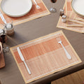 Encasa XO Handcrafted River Grass Table Placemats 4 Seater Orange Kafalo