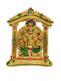 Prince Home Decor Ganesh Ji in mehrav Gold Plated with Multicoloured Meena Works