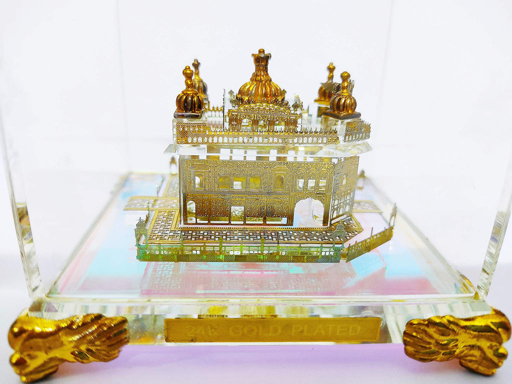 Shape-X Crystal 24K Gold Plated Rectangular Golden Temple (Small)