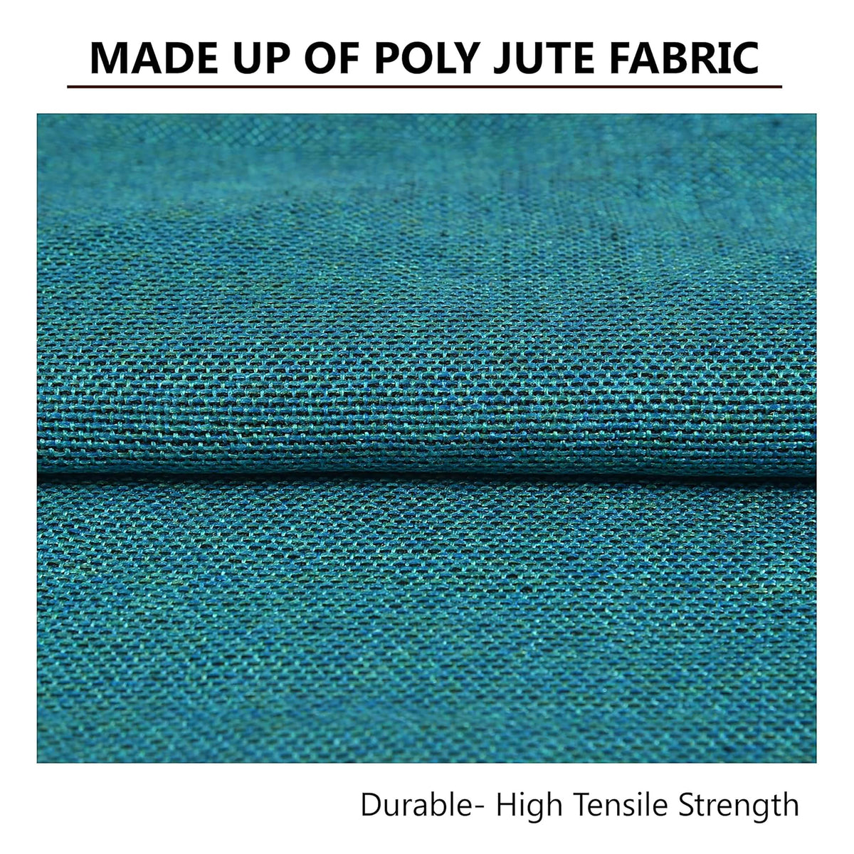 Yellow Weaves Jute Texture 250 TC Cushion Covers, 16 X 16 Inches, Blue, 1 Piece