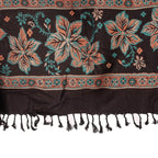 BRAVEZI Women's Woolen Floral Design Printed Shawls (Black)