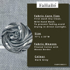 FAHABO Scarf Woman Pleated Cotton with Woven Border Scarves | Hijab Scarf | Headscarf | Neck Scarf | Stoles | Wraps (Dark Grey)