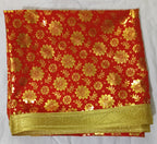 Lakshmi Maa Collection Shirdi Shri Sai's Beautiful dress Shawl/Duppata Pheta Poshak/Dress Set in printed Red work Cloth(3 pec.)