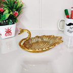 KridayKraft Decorative Golden Metal Duck Bowl – Elegant Duck-Shaped Dry Fruit Serving Tray for Table Display, Festive Centerpiece & Stylish Home Décor Accent