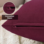 Yellow Weaves Cotton Canvas Decorative Cushion Covers, (24 X 24 Inches), Set of 1, Maroon