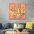 VIBECRAFTS 3 Pieces Beautiful Ganesha Canvas Wall Painting Fitted With Wooden Frame For Home | Office | Living Room | Gifts (PTVC3Pcs1_9555)