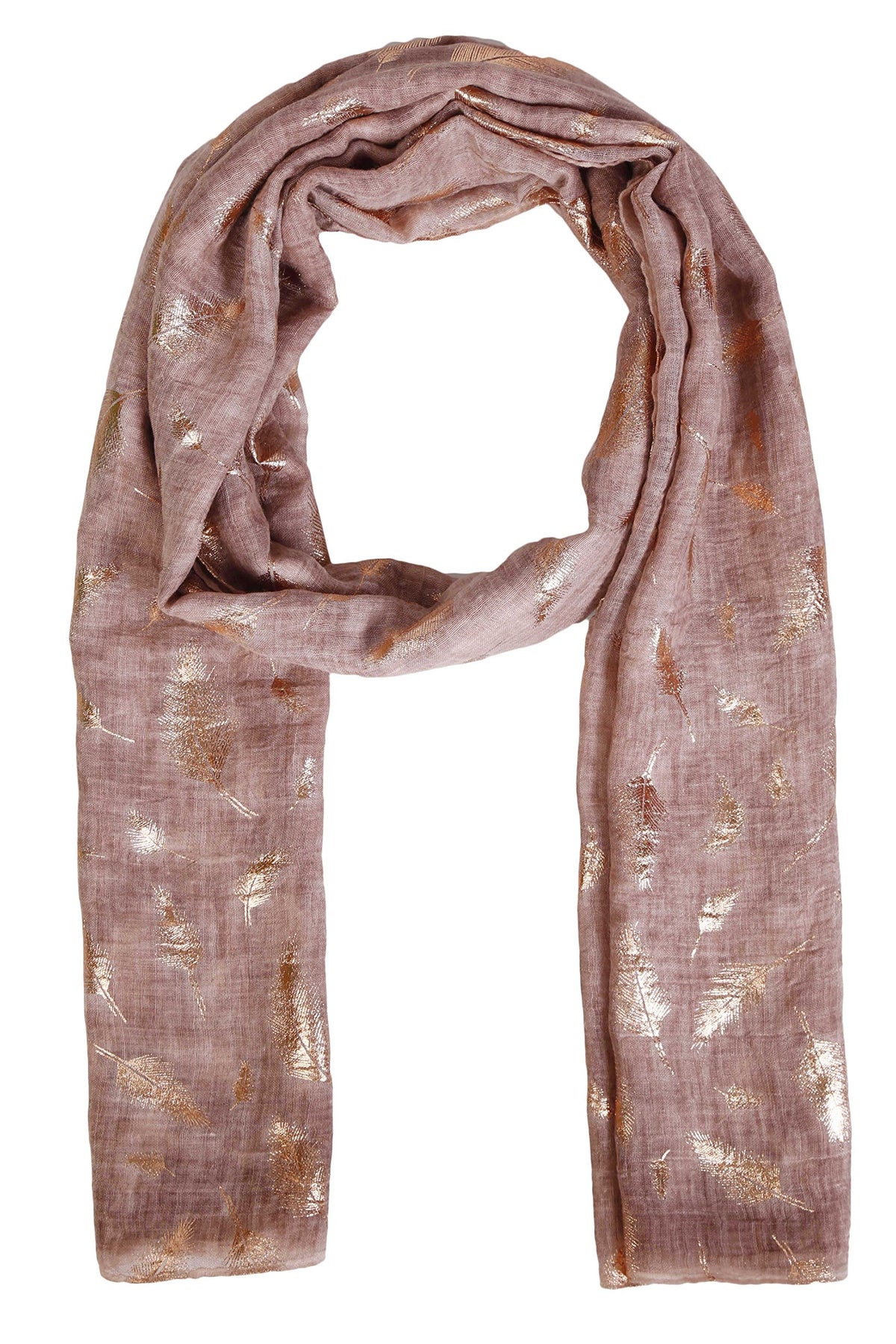 FabSeasons Casual Light Maroon Cotton Solid Scarf with Feathers Design Zari, Scarves, Stole, Duppatta & Shawl for Women & Girls for Summer & Winters, Size - 80 * 180 cms