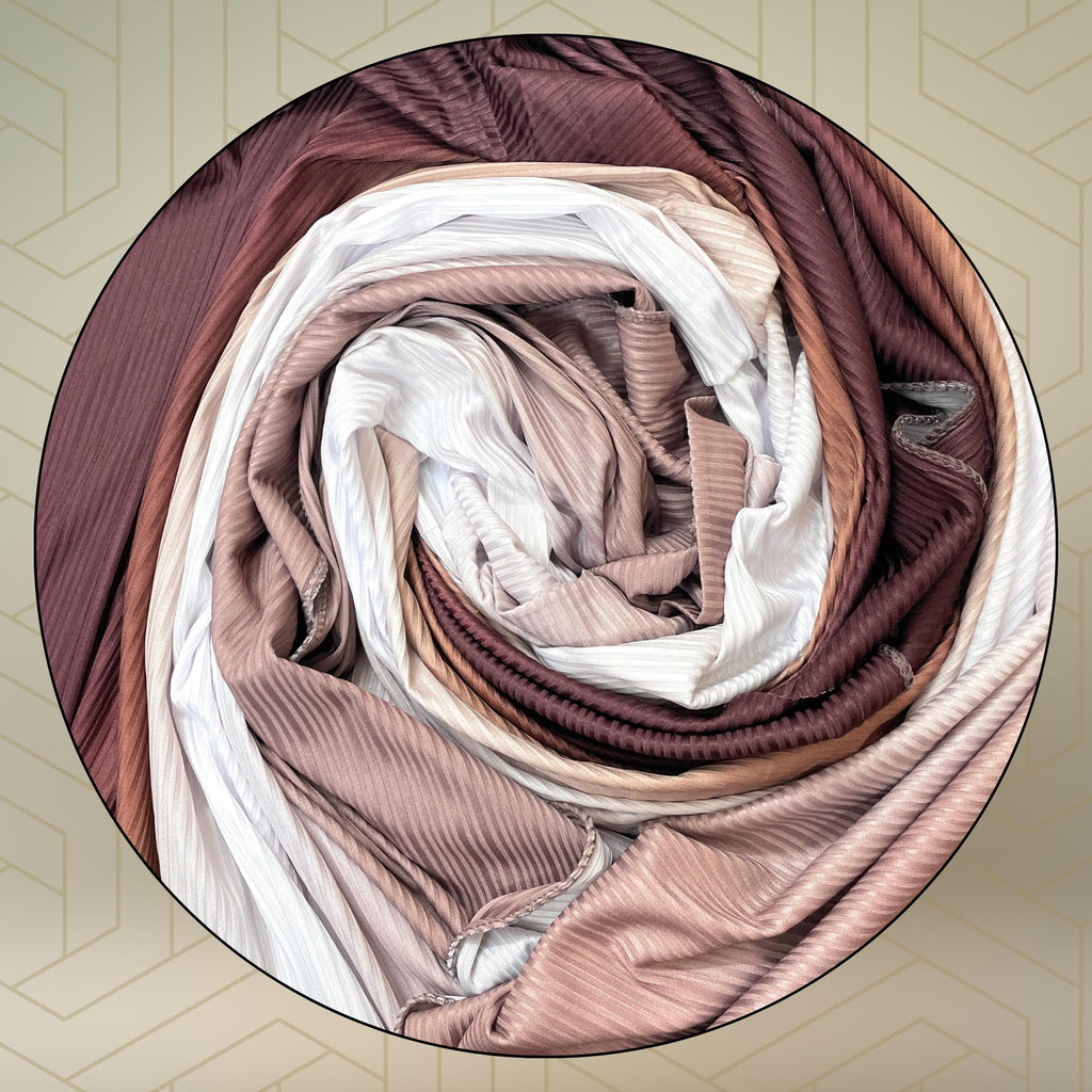 FAHABO Scarf Woman Premium Self-Woven Jersey Scarves | Hijab Scarf | Headscarf | Neck Scarf | Stoles | Wraps (Shades of Brown)