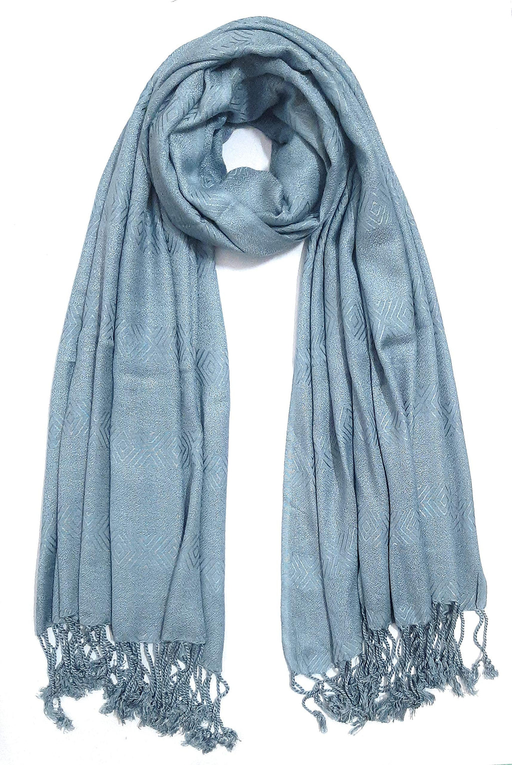 Chandwasia Viscose Scarf Stole & Shawl | Travel Office Casual Styling For Girls Women Men Summer Winter Use | Grey Color | Viscose Fabric | 28x72 Inches | Self Design Sent Randomly