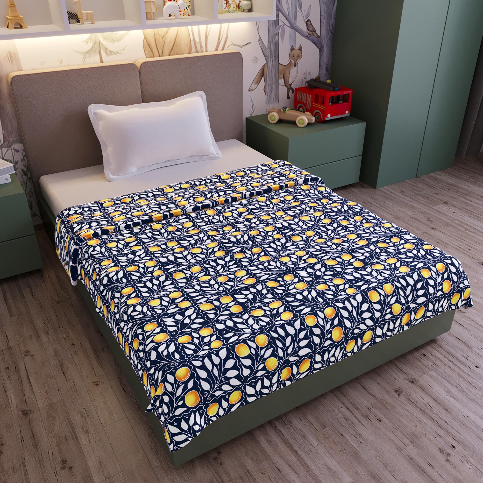 Divine Casa Cotton 120 GSM New Born All Season Ultrasoft Single Baby Blanket for Babies (Clematis Blue, 135 x 100 CM) Kafalo