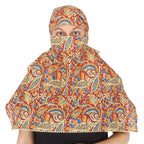 DEEPNYRA - LIVING STYLE Women's and Girl's Rayon Printed Scarf Cum Mask For Working Girls And Women (Light Grey)