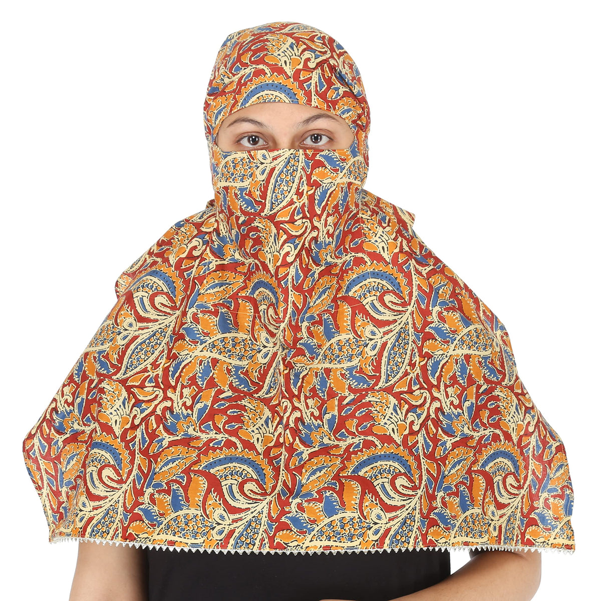 DEEPNYRA - LIVING STYLE Women's and Girl's Rayon Printed Scarf Cum Mask For Working Girls And Women (Light Grey)