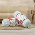 BLOCKS OF INDIA Cotton Hand Block Printed Bolster Cover | Booster Cover with Drawstring | Round Long Pillow Cover for Bed | Dewan Pillow Cover Set 16 X 32 | Set of 2 (Brick RED Motifs)