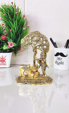 KridayKraft Metal Krishna Idol Statue with Kamdhenu Cow Standing Under Tree for Pooja Room,Temple & Decor Your Home,Office & Gift Your Relatives,Wedding,Birthday...