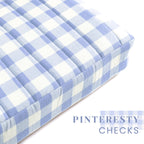 HOUSE OF ORLO: Pinteresty QUILTED 100% Cotton Checked Tote Bags with Zipper for Women - For College, Travel, Work and Daily Use -Large, Powder Blue