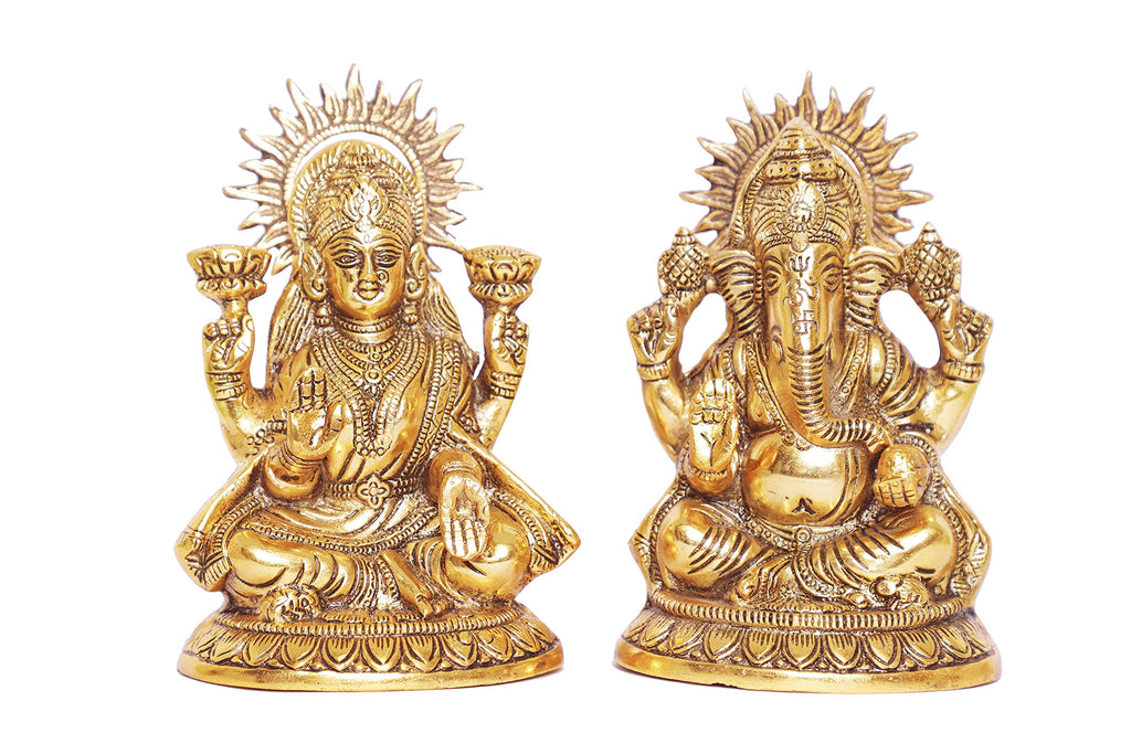 KridayKraft Metal Laxmi Ganesh Statue/Murti for Pooja Room & Home Office Décor,Laxmi Ganesha Idol for Diwali Gift,Religious Idol Showpiece Figurines Decorative & Diwali Poojan...