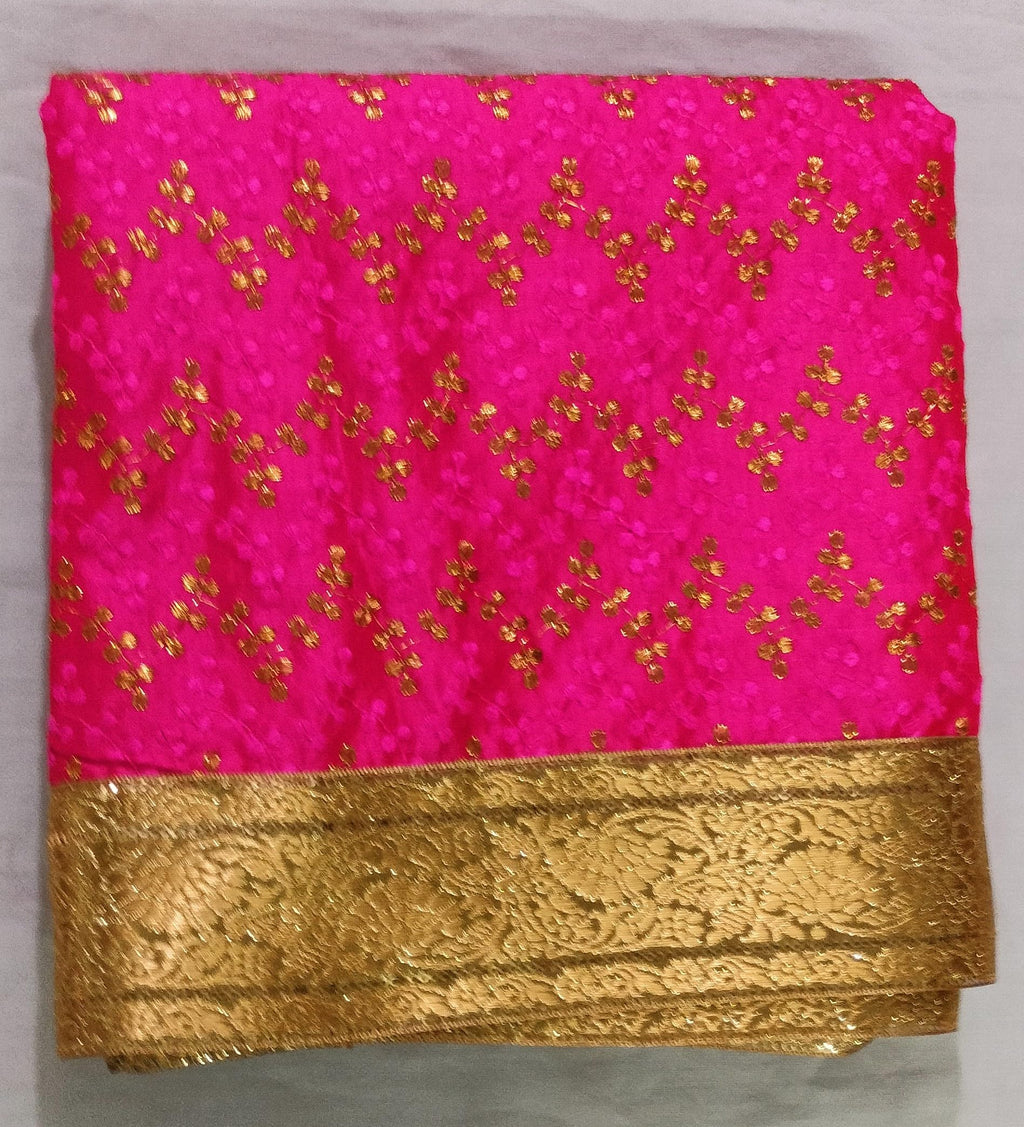 Lakshmi Maa Collection Rumala Double Set with Gajri with 3D Golden Drop Down Design with Golden Outline Gota and Designer 4 PEC