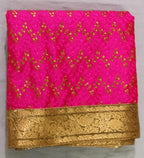 Lakshmi Maa Collection Rumala Double Set with Gajri with 3D Golden Drop Down Design with Golden Outline Gota and Designer 4 PEC