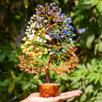 ZAICUS Seven Chakra Gemstone Tree of Life, Crystals and Gemstones, Crystal Tree, Showpiece for Good Luck, Home Decor, Office Desk, Feng Shui, Crystals and Healing Stones, Gift Item, 7 x 24 Cm
