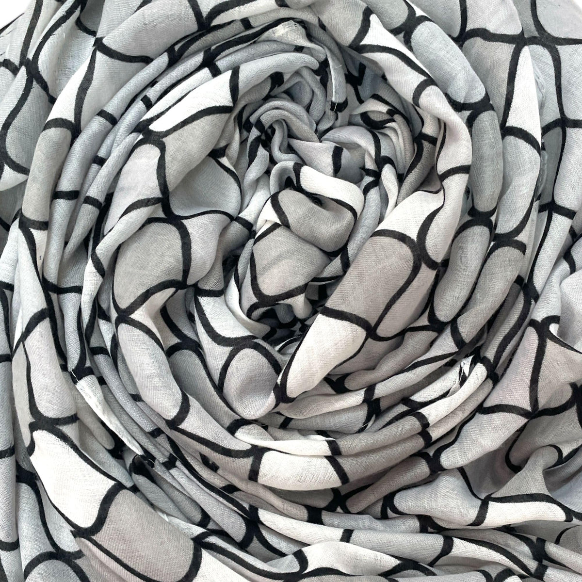 FAHABO Scarf Woman Lattice Print Mal Mal Cotton Scarves | Hijab Scarf | Headscarf | Neck Scarf | Stoles | Wraps (Grey)