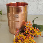 INDIAN ART VILLA Copper Glass Tumbler, Drinkware, 275 ML Each, Set of 2