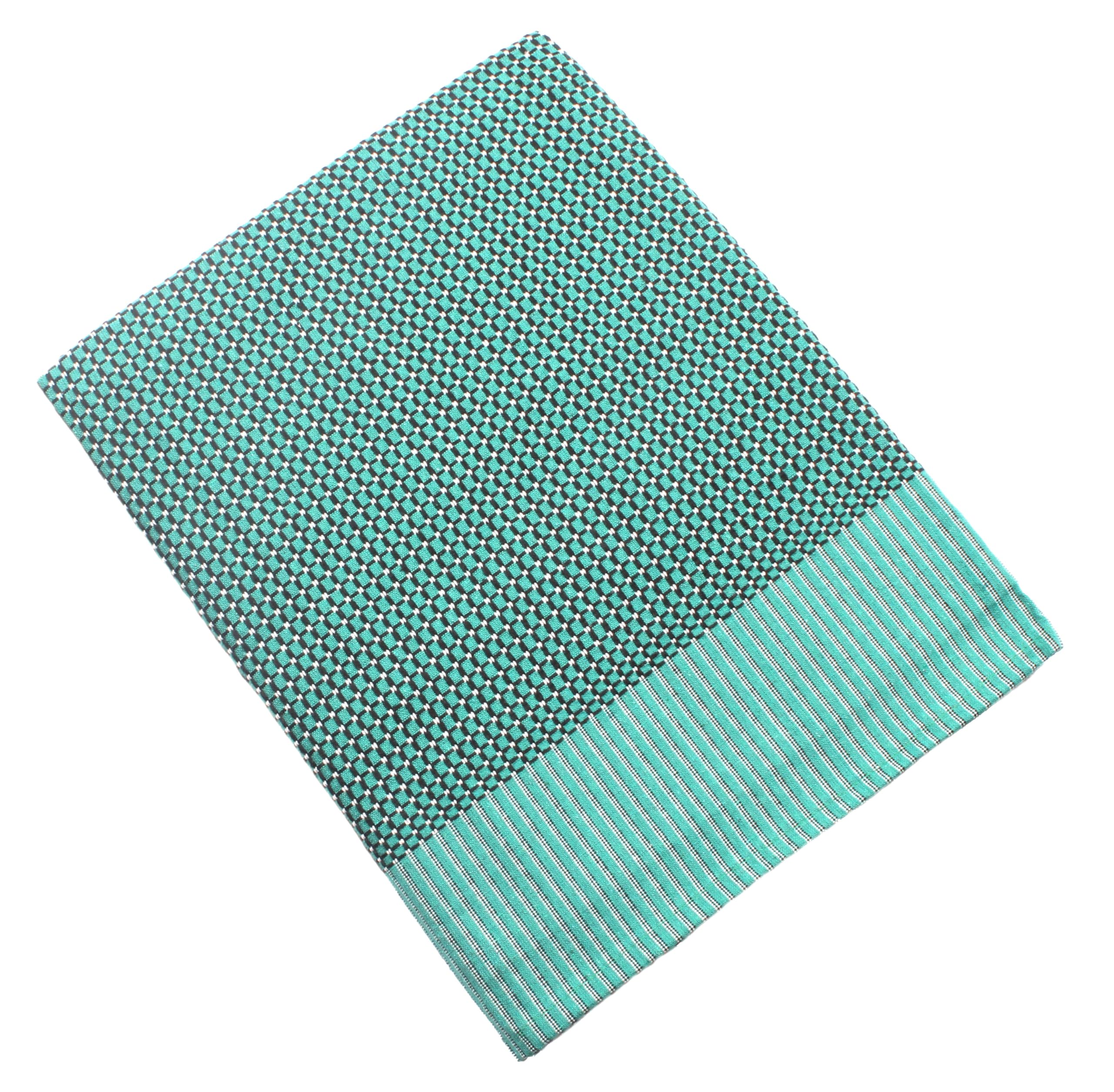 THARUNSHA ELITE Single Size Cotton Blanket/Solapur Chaddar/Cotton Bedsheet/Reversible Blanket Sandal (60x90 inches) Set of 1 (Green)-200 TC