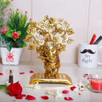 KridayKraft Ganesha Standing Playing Flute Metal Staue,Ganpati Bappa murti for Pooja & Home,Offce Decor,Religious Idol Gift Article,Showpiece Figurines