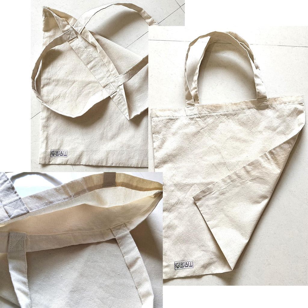 GRAICOT 100% Cotton Tote Bags (Pack of 8, 14x12 Inch) - 150 GSM Medium Eco-Friendly Unbleached Canvas Tote Bag for Grocery Shopping, Travel, DIY Painting & Return Gifts