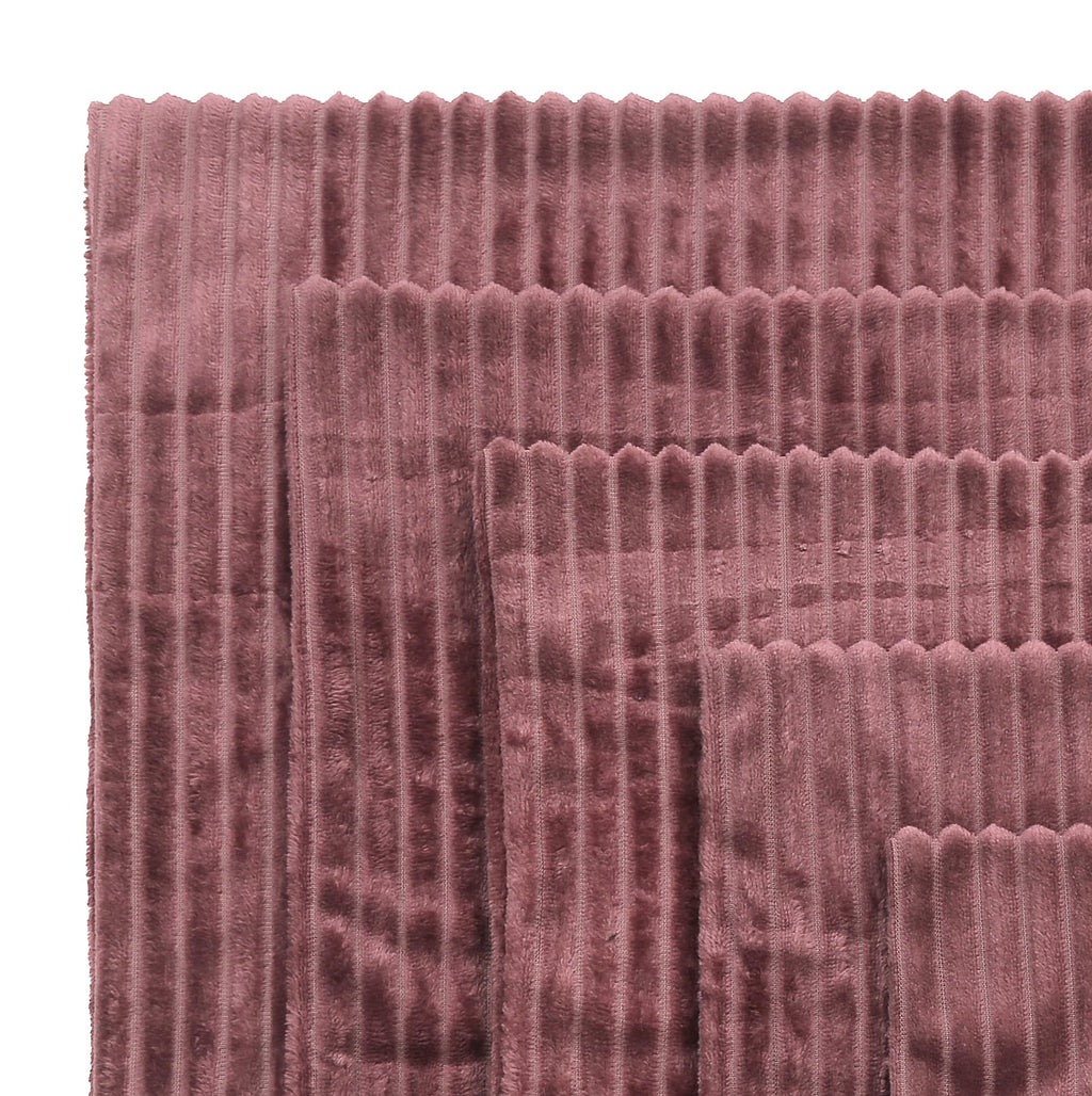 RD TREND® Cushion Cover Set of 5, Decorative Sofa Living Room Home Square Cushion Covers 24 Inch x 24 Inch, Aesthetic Corduroy Striped Double Sided (Wine,Pack of 5)