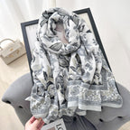 CrossKulture Viscose Scarf for Women | Lightweight & Long | Stole with Stylish Design | Neck, Hair & Head Scarf for Women & Girls | All Season Accessory (Floral18)