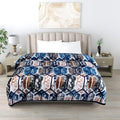 Gullivar Premium Ultra Soft Flannel Printed Single Blanket 220x160 cm| 200 GSM Warm & Cozy All Season AC Blanket| Lightweight Travel/Camping Throw for Sofa & Couch| Winter Duvet/Quilt- Blue & Beige Kafalo