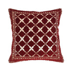 DECOMIZER Jacquard Geomteric Cushion Covers 24 Inch X 24 Inch Set Of 3 Ethnic Motifs 240 TC Cushion Covers,Design- Criss-Cross,Color- Maroon