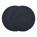 Encasa XO Round Ribbed Cotton Dining Table Mats, Heat Resistant Dark Blue Kafalo