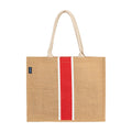 AQVA BLU Eco-Friendly Jute Hand Bag Tote -Reusable Tiffin Shopping Grocery Multipurpose Hand Bag with cotton Handle for Men and Women (Red)