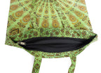 Ravaiyaa - Attitude is everything Cotton Shopping Bag Purse Bags Women Tote Shoulder Handbag (Green Dyed Mandala Bag - 16)
