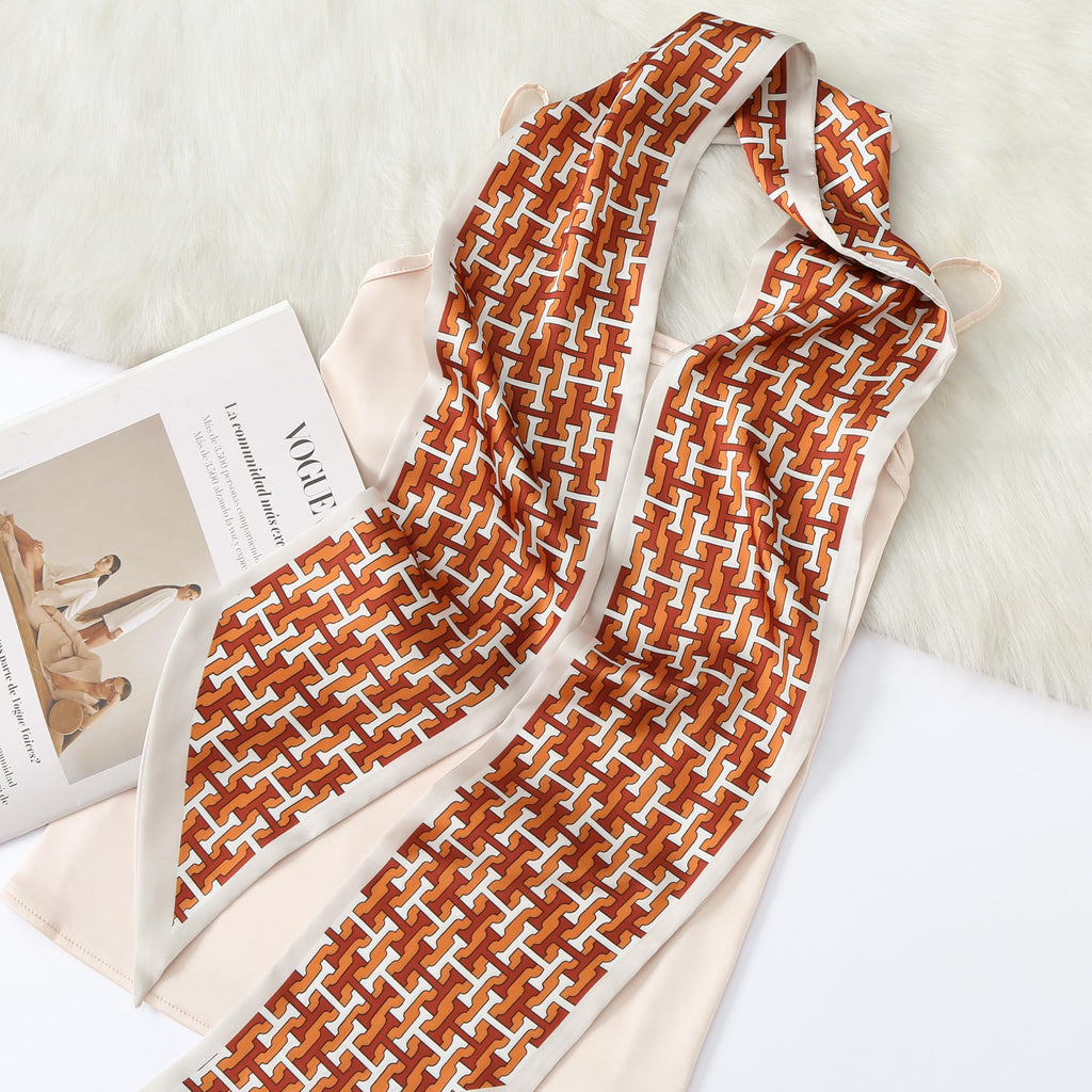 CorssKulture Lightweight Satin Ribbon Scarf for Women's 150 x 15 cm | Silky Soft Scarf Perfect for Gifting (Colour7)