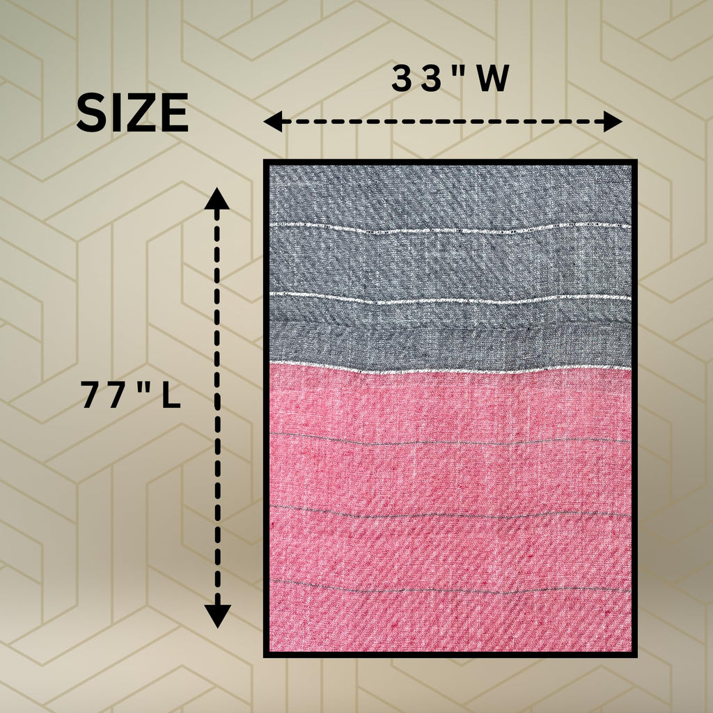 FAHABO Scarf for Women Stylish Pleated Cotton with Woven Border | Hijab Scarf | Stole | Soft, Lightweight, and Latest Scarves | 77 x 33 Inches (Red and Grey)