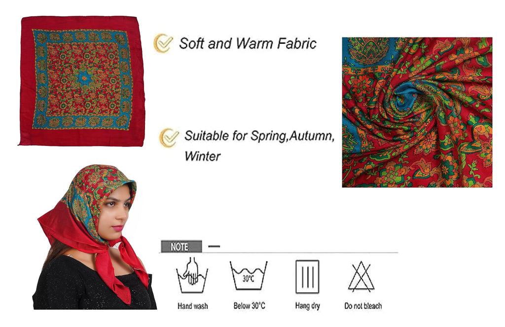 KETKAR Women Head Scarf for Cozy Warm for Winter_Pack Of 1,Red