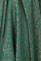 Pashtush Women's Fine Wool Jacquard Fine Wool Blended Luxury Floral Design Soft and Warm Scarf/Stole (Emerald Green, Free Size)