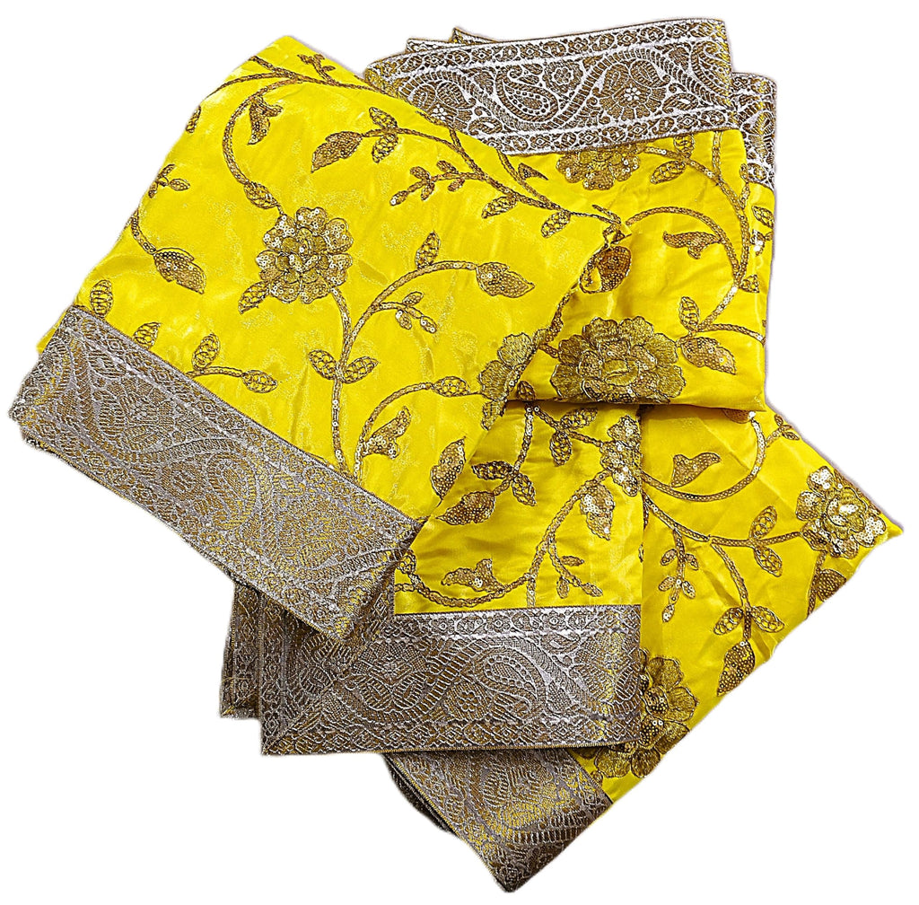 Lakshmi Maa Collection's Rumala Sahib Double Set Best Yellow Designer (4 PEC.)