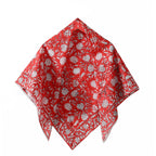 Ravaiyaa - Attitude is everything Sanganer Hand Block Printed Scarves Pure Cotton Scarf Square Hijab Dupatta 40 X 40 Inch (Red Floral)