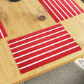 Encasa XO Dining Table Placemats, Ribbed Cotton Non-Slip Place Mats Red Kafalo