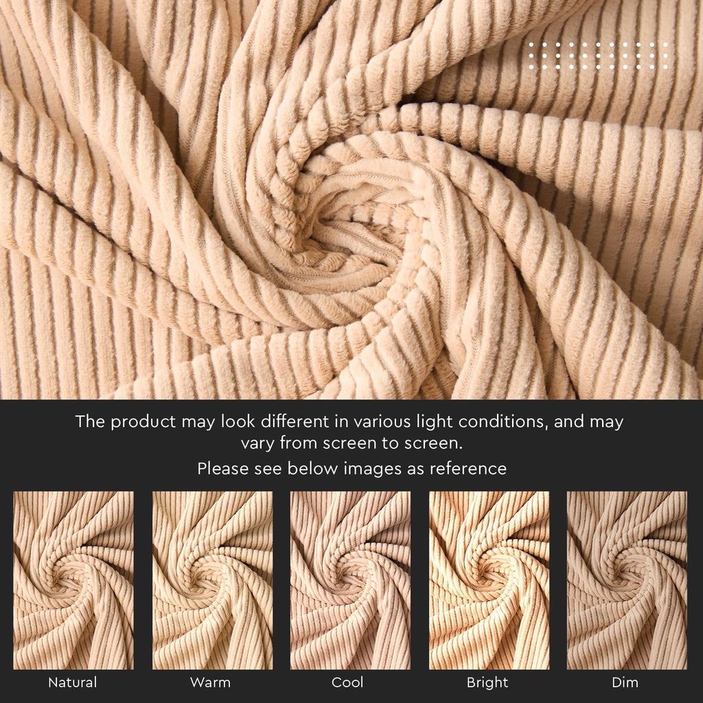 Encasa XO Corduroy Cushion Covers, No Inserts, Set of 2, Beige