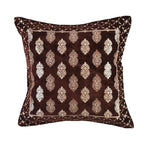 DECOMIZER Jacquard Geomteric Cushion Covers 16 Inch X 16 Inch Set Of 2 Ethnic Motifs 240 TC Cushion Covers,Design- Ambi,Color- Coffee