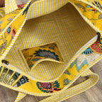 MITTICO Quilted Cotton Tote Bag for Women – Handmade Travel Shoulder Handbag with Zipper & Multiple Pockets | Lightweight & Durable Everyday Tote Bag | Yellow Floral Print