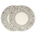 Encasa XO Dining Table Mats, Round Ribbed Cotton, Heat Resistant Grey Kafalo