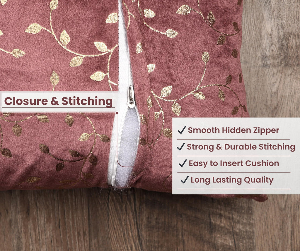 RD TREND® Velvet Rectangular 12x18 Inches Cushion Covers Set of 2 | Throw Pillow Covers for Sofa, Bed & Living Room | Perfect for Home Décor Dusty Rose
