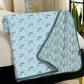Story@Home AC Comforter Queen Size Cotton 100%| 150GSM 144x220 CM Quilt AC Blanket for Summer | AC Comforter Single Bed | Dark Cyan Blue & Light Blue, Aztec Reversible Design Duvet| All-Season Blanket Kafalo
